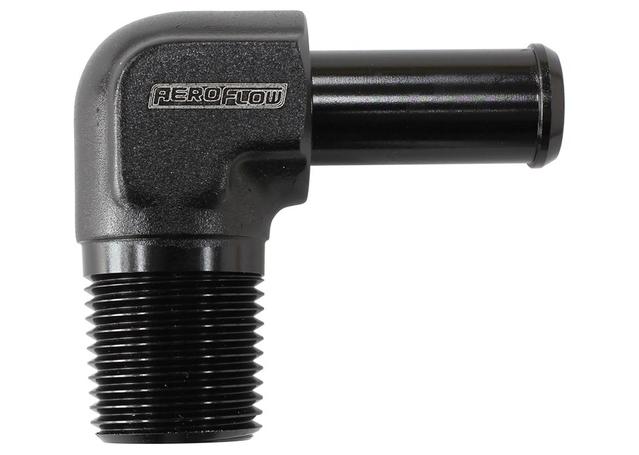 Aeroflow AF842-04ANBLK Black 90Deg 1/8" Npt To -4AN Barb Suits 100/450 Series Hose