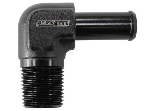 Aeroflow AF842-04ANBLK Black 90Deg 1/8" Npt To -4AN Barb Suits 100/450 Series Hose