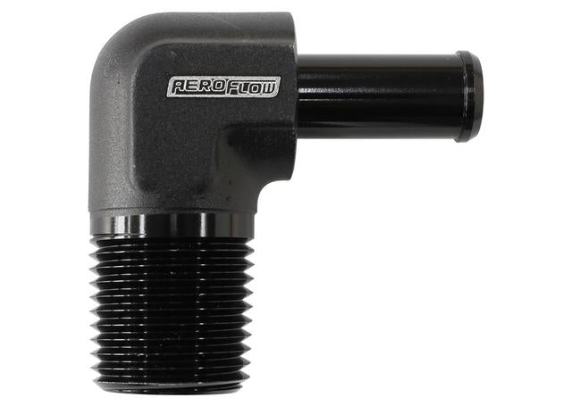 Aeroflow AF842-06-06ANBLK Black 90Deg 3/8" Npt To -6AN Barb Suits 100/450 Series Hose
