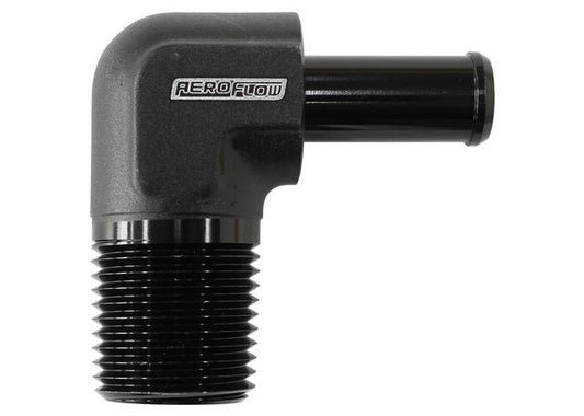Aeroflow AF842-06-06ANBLK Black 90Deg 3/8" Npt To -6AN Barb Suits 100/450 Series Hose
