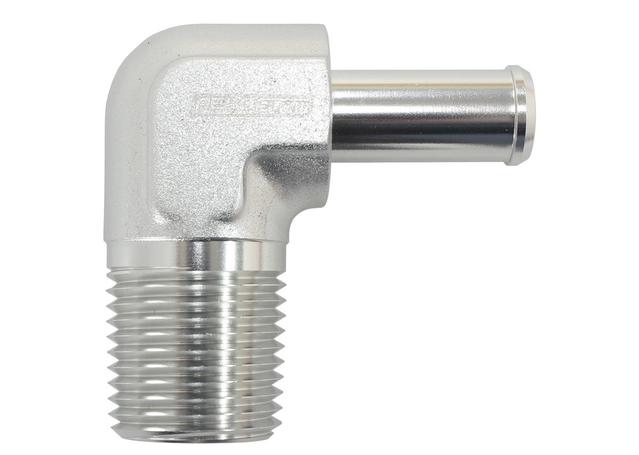 Aeroflow AF842-06-06ANS Silver 90Deg 3/8" Npt To -6AN Barb Suits 100/450 Series Hose