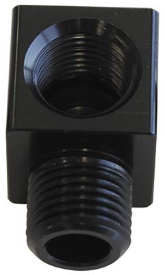 Aeroflow AF896-02BLK 90Deg Male To F/Male 1/8" Black Adapter Tight Radius