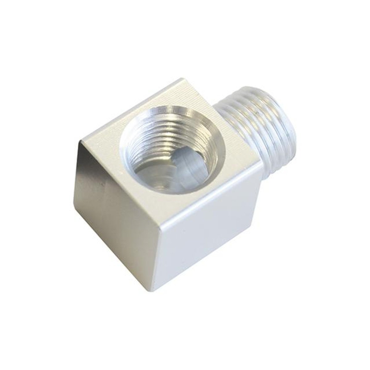 Aeroflow AF896-02S 90Deg Male To F/Male 1/8" Silver Adapter Tight Radius