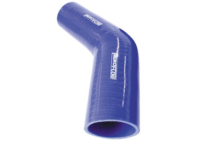 Aeroflow Silicone Hose Reducer 45 Deg Blue ID 3.25-2.75" 83-70mm, Wall 5.3x140mm