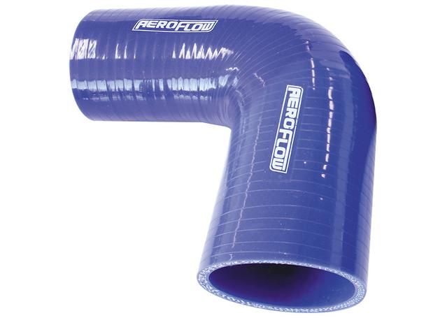 Aeroflow Silicone Hose Reducer 90 Deg Blue ID 1.50-1.37" 38-35mm, Wall 4.5x125mm