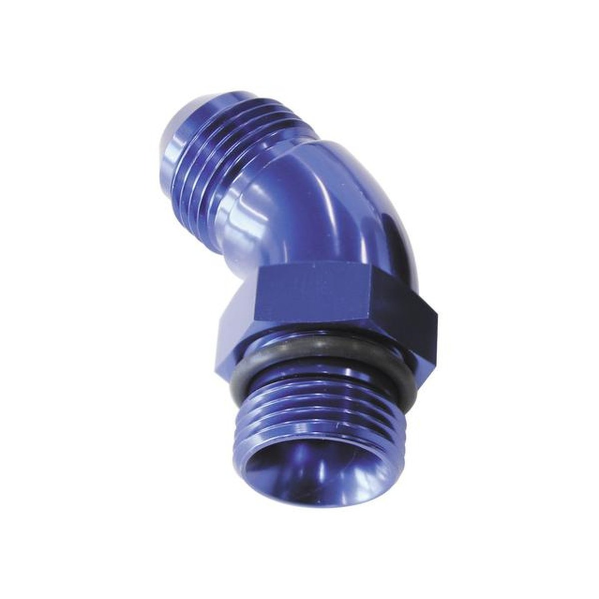 Aeroflow AF902-12-10 45Deg -10ORB To -12AN Completwith Jam Nut And O-Ring Blue