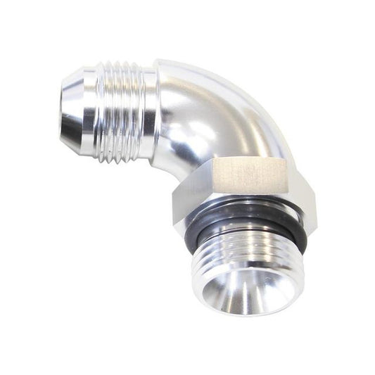 Aeroflow AF903-03S 90Deg -3ORB To -3AN Complete With Jam Nut And O-Ring Silver