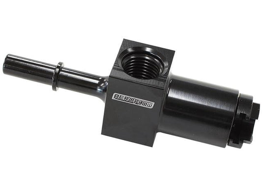 Aeroflow AF905-01BLK 5/16" Female To Male With 1/8"Port Black Quick Connect EFI
