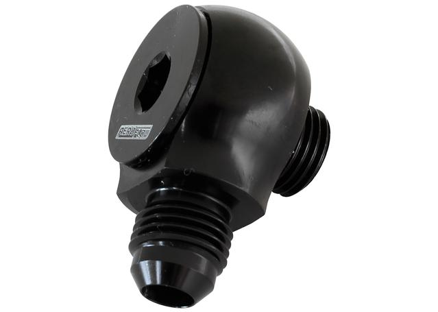 Aeroflow AF909-06-08BLK Slimline -8ORB To -6AN 90Deg fits Use In Tight Radius Area