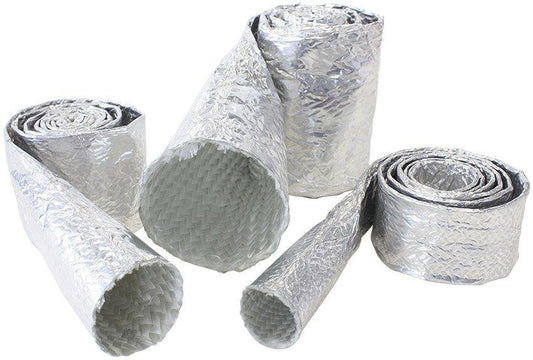 Aeroflow AF91-5001 Aluminised Heat Sleeve 5/8"-1" Silver Finish 1M / 3Ft