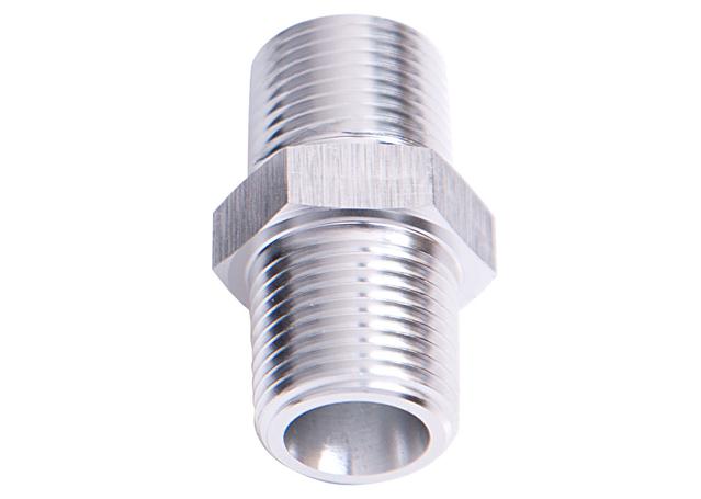 Aeroflow AF911-08S Male Coupler 1/2" Npt Silver Male To Male