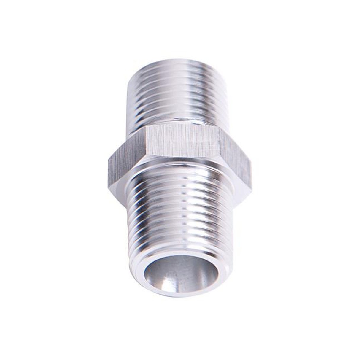 Aeroflow AF911-04S Male Coupler 1/4" Npt Silver Male To Male