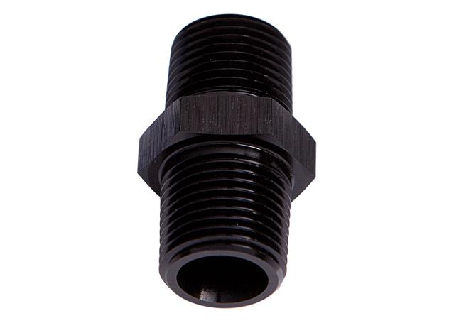 Aeroflow AF911-08BLK Male Coupler 1/2" Npt Black Male To Male