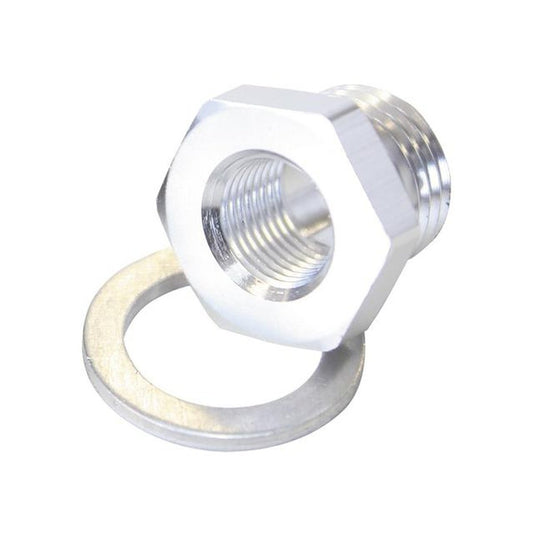 Aeroflow AF912-M14-02S M14X1.5 Pipe Reducer To Female 1/8" Npt Silver