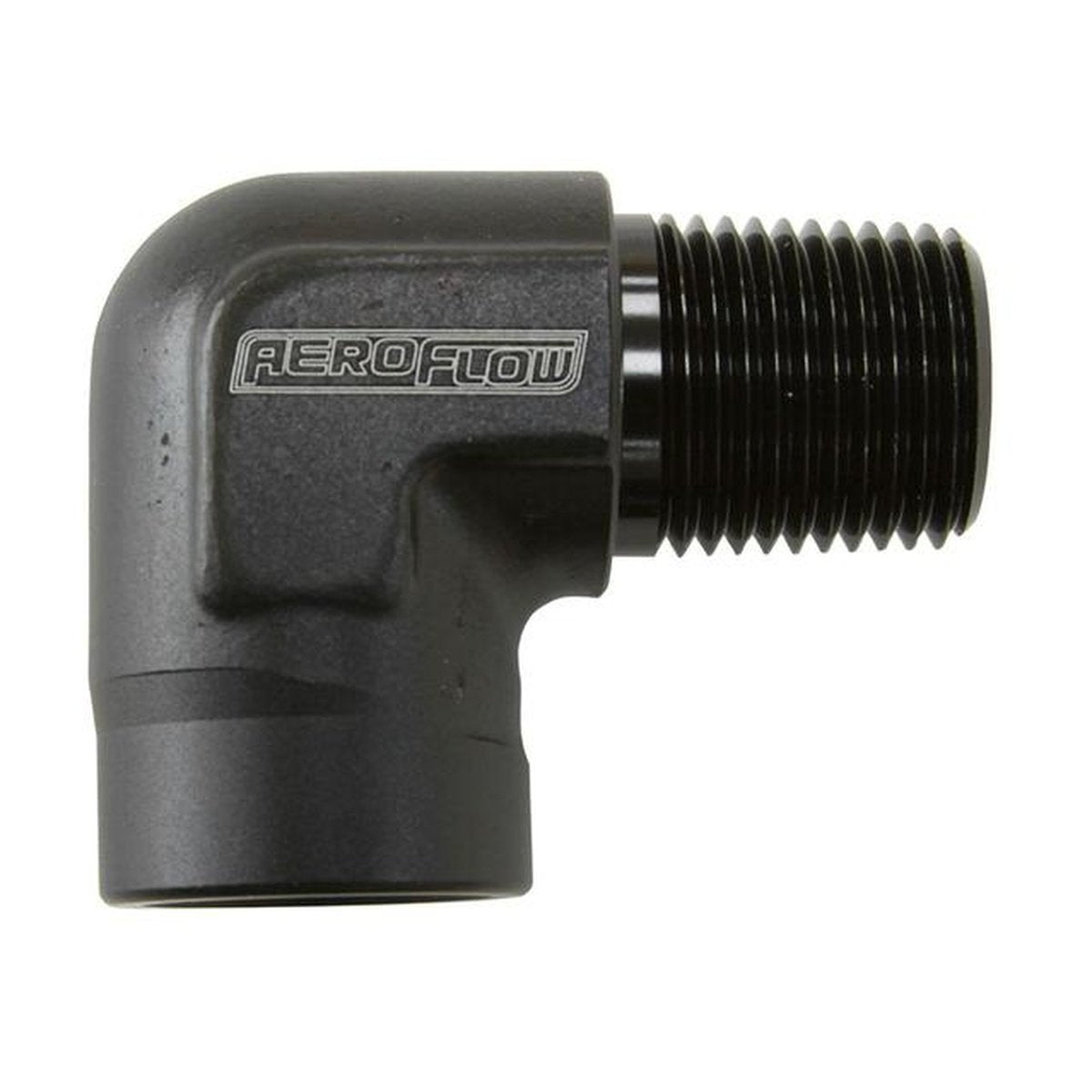 Aeroflow AF914-08BLK 90Deg Female - Male Elbow 1/2 Npt Black