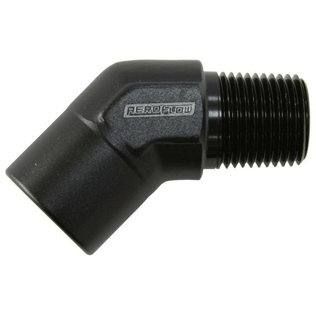 Aeroflow AF915-06BLK 45Deg Female - Male Elbow 3/8 Npt Black
