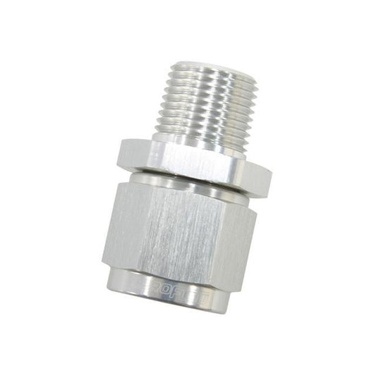 Aeroflow AF916-03-02S 1/8" Npt To -3AN Female Nut Silver Straight Swivel Nut