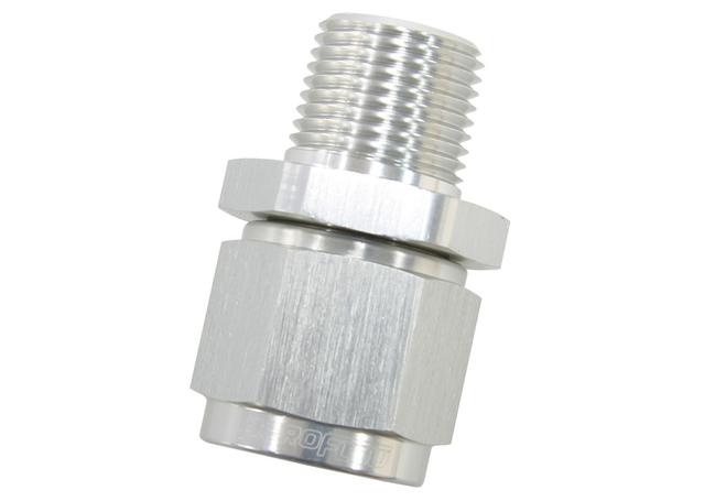 Aeroflow AF916-04-04S 1/4" Npt To -4AN Female Nut Silver Straight Swivel Nut
