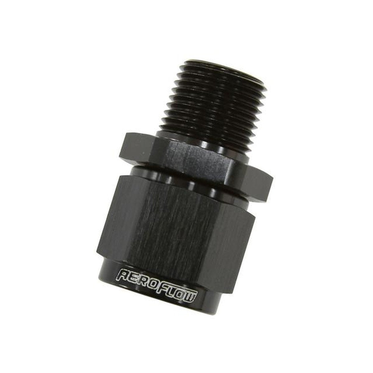 Aeroflow AF916-03-02BLK 1/8" Npt To -3AN Female Nut Black Straight Swivel Nut