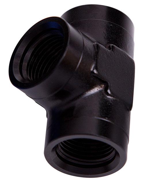 Aeroflow AF917-04BLK Female Pipe Tee 1/4" NPT Black Female 1/4" NPT AF917-04BLK