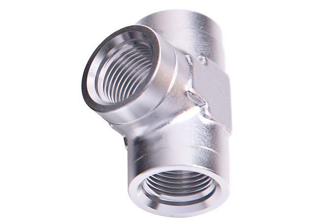 Aeroflow AF917-06S Female Pipe Tee 3/8" NPT Silver Female 3/8" NPT AF917-06S