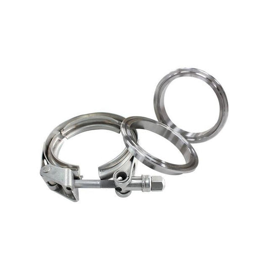 Aeroflow AF92-2750SS 2.75" Stainless Steel V Band Clamp Kit 2X Weldrings 1 X Stainless Clamp