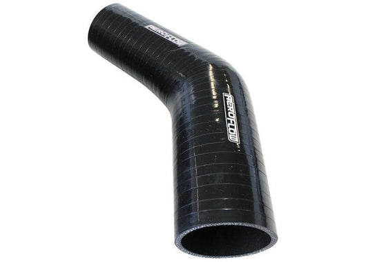 Aeroflow AF9202-250-200 Silicone Hose Reducer 45Deg; Black I.D 2.50-2.00" 63-51mm