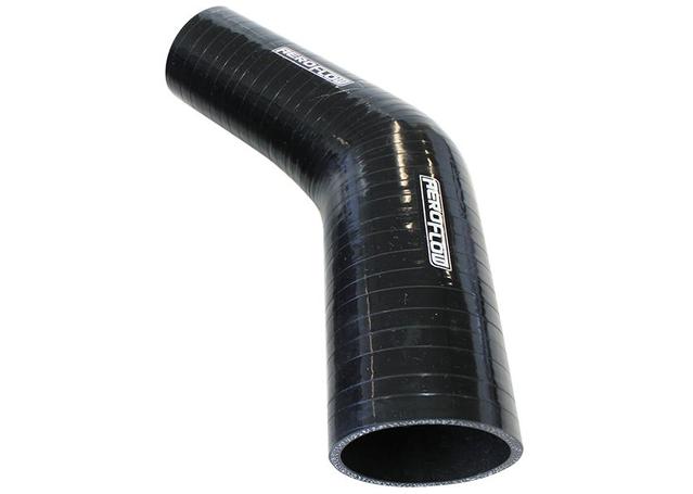 Aeroflow AF9202-400-300 Silicone Hose Reducer 45Deg; Black I.D 4.00-3.00" 102-76mm