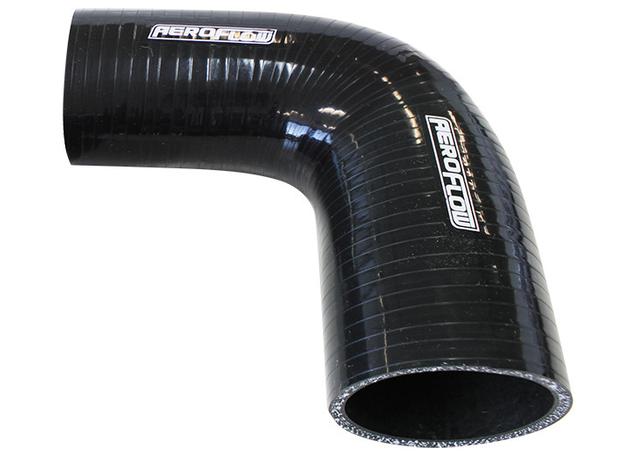 Aeroflow Silicone Hose Reducer 90 Deg Black I.D 3.25-2.50" 83-63mm, Wall 5.3X125mm