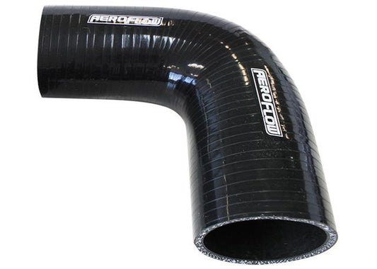 Aeroflow Silicone Hose Reducer 90 Deg Black I.D .75-.70" 19-16mm, Wall 4.5 X 125mm