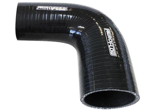 Aeroflow AF9203-250-225 Silicone Hose Reducer 90Deg; Black I.D 2.50-2.25" 63-57mm