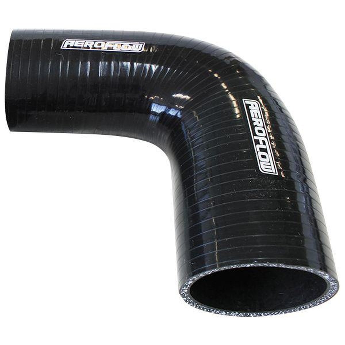 Aeroflow AF9203-275-250 Silicone Hose Reducer 90Deg; Black I.D 2.75-2.50" 70-63mm