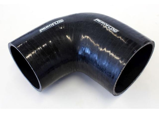 Aeroflow AF9203-400-350 Silicone Hose Reducer 90Deg; Black I.D 4.00-3.50" 102-89mm