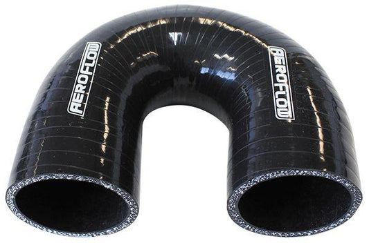 Aeroflow AF9206-300 Silicone Hose 180 Deg; Black I.D 3.00" 76mm x 100mm Leg
