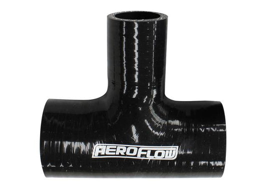 Aeroflow Silicone T Piece 2-1/2" 63mm I.D x 1" 25mm Side Leg Black Tee Piece