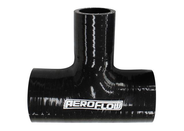 Aeroflow Silicone T Piece 3" 76mm I.D x 1-3/8" 35mm Side Leg Black Tee Piece