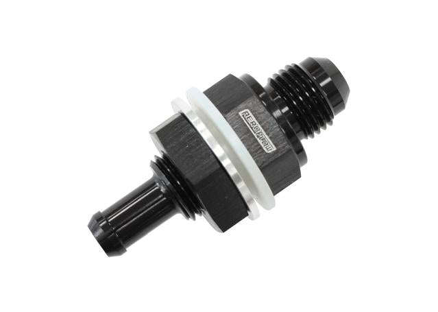 Aeroflow AF927-06-06BLK -6AN Bulkhead Fitting With 3/8 Barb