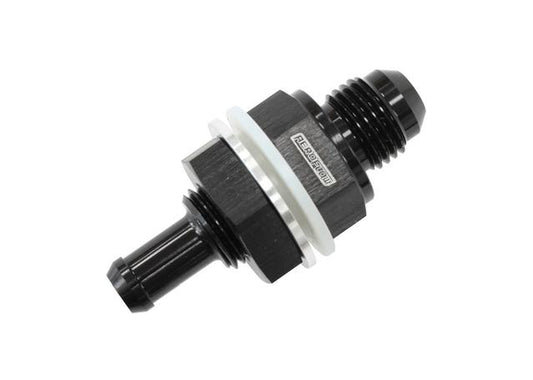 Aeroflow AF927-06-06BLK -6AN Bulkhead Fitting With 3/8 Barb