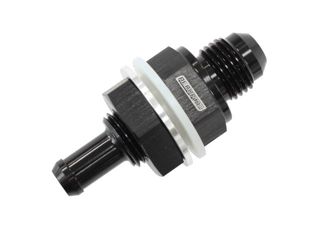 Aeroflow -8AN Bulkhead Fitting W/ 1/2 Barb Black