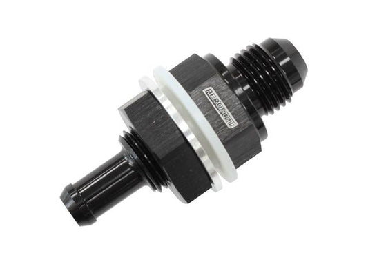 Aeroflow -8AN Bulkhead Fitting W/ 1/2 Barb Black
