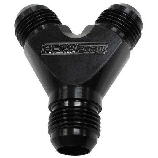 Aeroflow AF930-08-08BLK Y Block -8AN Black 3x -8AN Male