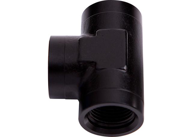 Aeroflow AF938-10BLK Female Tee -10 ORB Black 3X -10 ORB Ports AF938-10BLK