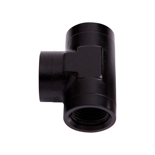 Aeroflow AF938-12BLK Female Tee -12 ORB Black 3X -12 ORB Ports AF938-12BLK