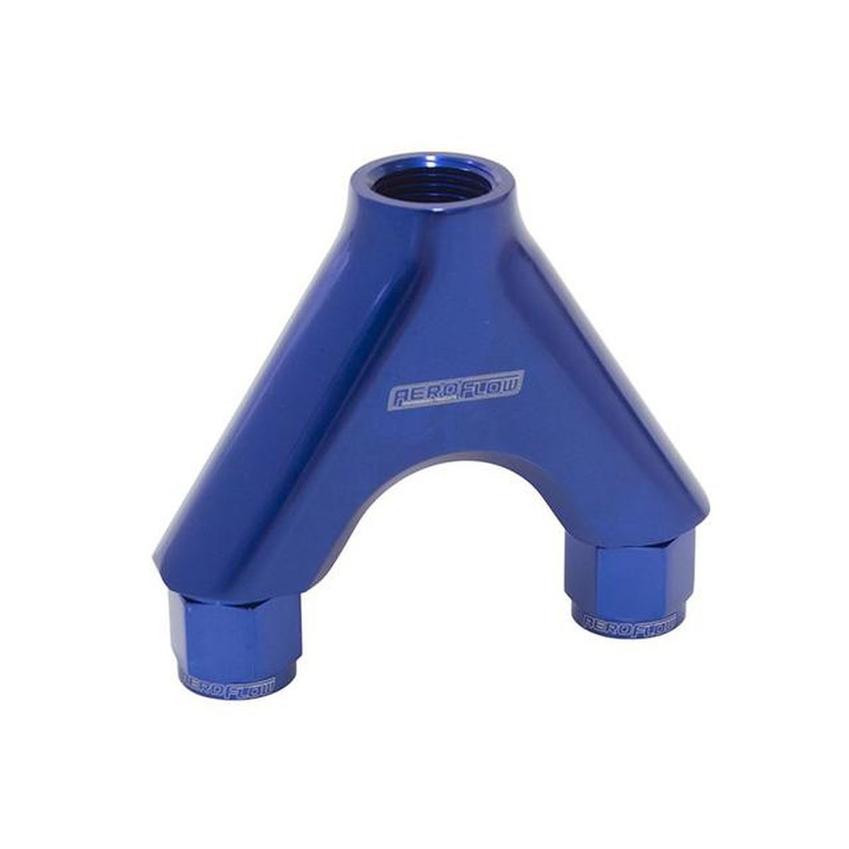 Aeroflow AF939-08-10 Billet Y-Piece 2X -8AN Female To 1X -10ORB Blue