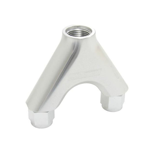 Aeroflow AF939-08-10S Billet Y-Piece 2X -8AN Female To 1X -10ORB Silver