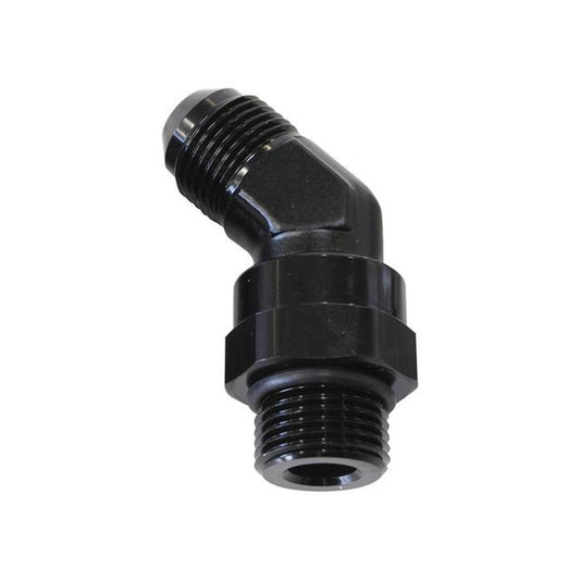 Aeroflow AF945-16BLK Male -16ORB 45 To -16AN Male Black Full Swivel