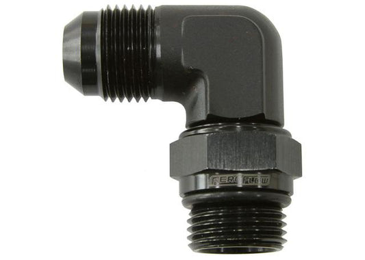 Aeroflow AF949-08-10BLK Male -10ORB 90 To -8AN Male Black Full Swivel