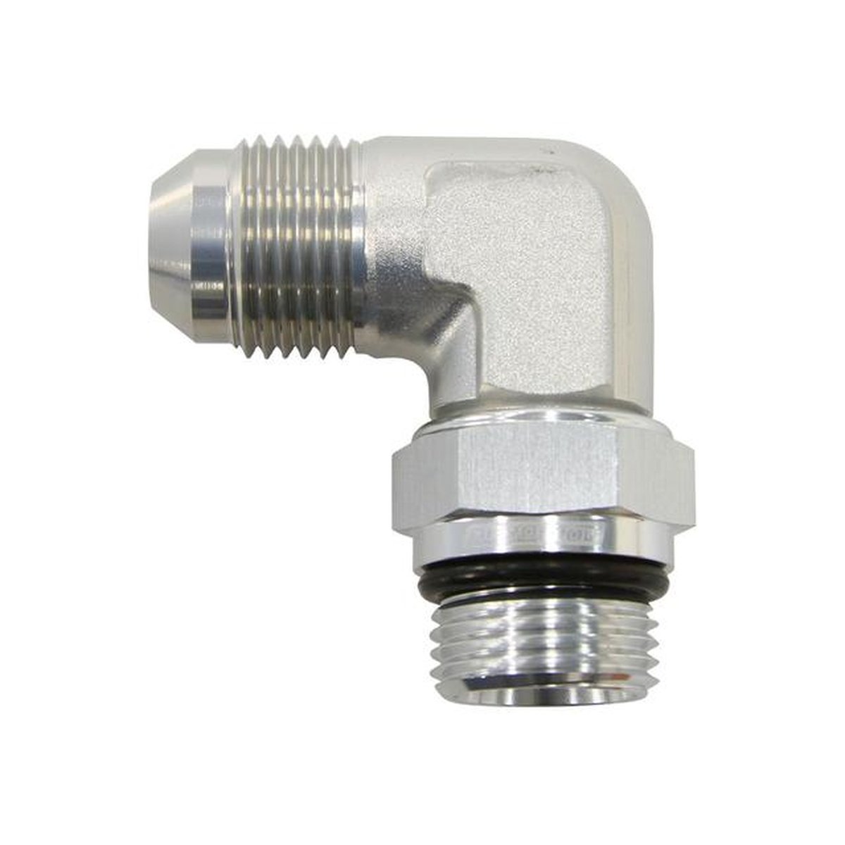 Aeroflow AF949-06S Male -6ORB 90 To -6AN Male Silver Full Swivel