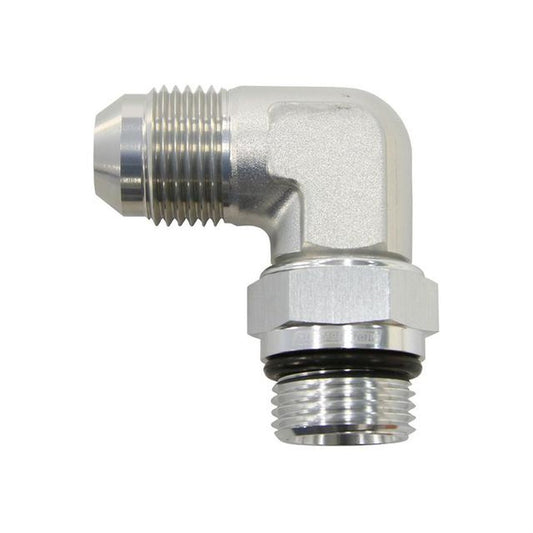 Aeroflow AF949-06S Male -6ORB 90 To -6AN Male Silver Full Swivel