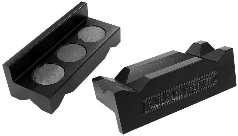 Aeroflow AF98-2001 Billet Vice Soft Jaws Alloy Black magnetic Back -6 To -10